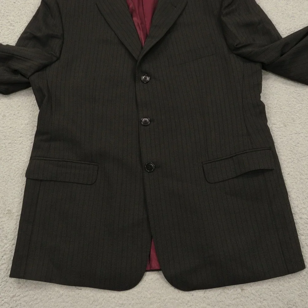 Lubiam Blazer 44R Wool Polyamide Black 3/2 Roll Pinstripe Jacket LBM 1911 Italy